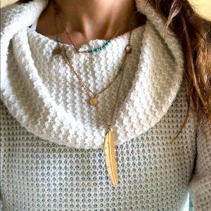 🐆 Turquoise and gold multi layered necklace